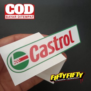 สติกเกอร์ พิมพ์ลาย Castrol แบบเคลือบเงา สําหรับติดตกแต่งหมวกกันน็อค รถจักรยานยนต์ รถยนต์