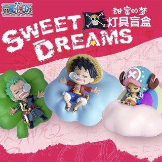 ของแท้ โคมไฟตั้งโต๊ะ รูปการ์ตูน One Piece Luffy Night Light Mystery Box One Piece Zoro Sweet Healing Series สําหรับตกแต่ง