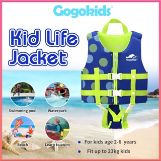 Gogokids เสื้อกั๊กว่ายน้ํา หัวเข็มขัดคู่ ลอยน้ํา สําหรับเด็ก ว่ายน้ํา ลอยน้ํา พร้อมสายคล้อง ปรับได้ เพื่อความปลอดภัย สําหรับเด็ก