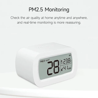 MiLife Home PM2.5 เครื่องตรวจจับจอแสดงผล HD พร้อมอุณหภูมิและความชื้นจอภาพคุณภาพอากาศ เครื่องวัดคุณภาพอากาศ เครื่องวัดฝุ่น ตรวจอากาศ