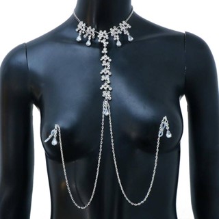 [Rhinestone Body chain] สายโซ่ ประดับพลอยเทียม รูปหยดน้ํา เซ็กซี่ แฟชั่น สําหรับผู้หญิง ไนท์คลับ xg07