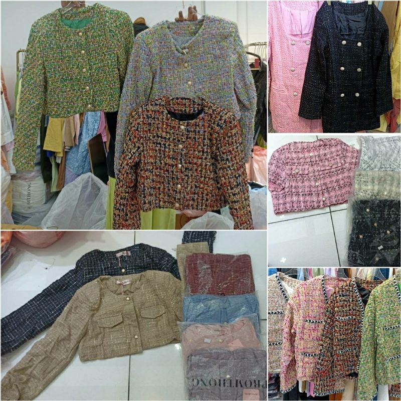 Coco classy tweet cardiganหูยย รุ่นนี้บอกเลยเป็น cardigan ที่สวยหรูดูแพงที่สุด เสื้อคลุมชาแนล  ผ้าทว