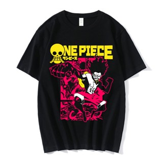 [S-5XL]Tee อะนิเมะญี่ปุ่น One Piece กราฟิก Tees ผู้ชาย Snakeman ลูฟี่เสื้อยืดฤดูร้อนท็อปส์ซูฮาราจูกุฮิปฮอป Unisex เสื้อย