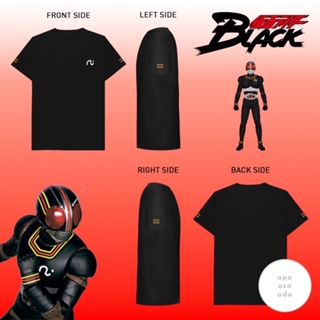 เสื้อยืดลําลอง ลาย Kamen RIDER BLACK สําหรับผู้ชาย ผู้หญิง แขนสั้น คอกลม KSATRIA BLACK Steel UNISEX COUPLE_02