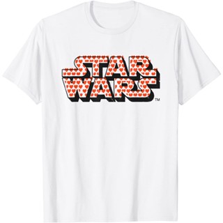 【2023】เสื้อยืด Star Wars  Clothes Logo with Hearts Valentines Day T-Shirt