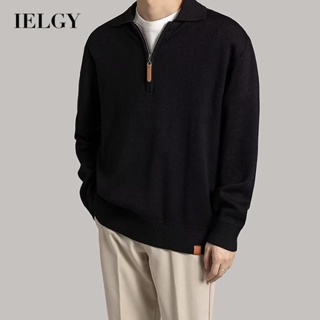 IELGY เสื้อกันหนาว ผ้าถัก ทรงหลวม สไตล์เกาหลี ญี่ปุ่น สําหรับผู้ชาย