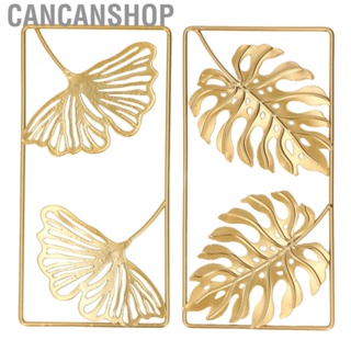 Cancanshop 2Pcs Ginkgo Leaf Wall Decor Strong Metal Exquisite Color Widely Used Gold Wall Decor for Bedroom Office Living Room
