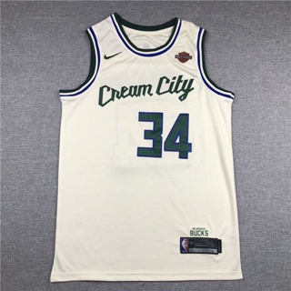 เสื้อกีฬาแขนสั้น ลายทีม Bucks Antetokounmpo Jersey No. ชุดเครื่องแบบบาสเก็ตบอล ปักลายเมืองย้อนยุค ครบรอบ 75 ปี 34 ปี สําหรับผู้ชาย 573781