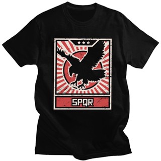 เสื้อยืดแขนสั้นลําลอง คอกลม ผ้าฝ้าย แบบนิ่ม ลาย Empire Eagle สไตล์วินเทจ สําหรับผู้ชาย ไซซ์ 2T-XS-6XL