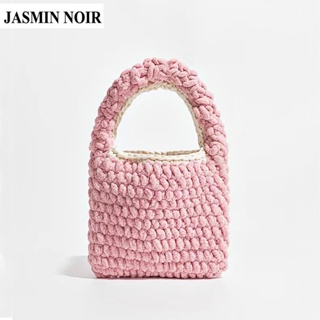 Jasmin NOIR กระเป๋าถือ กระเป๋าสะพายไหล่ ผ้าถัก เรียบง่าย สําหรับสตรี