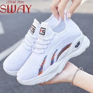 SWAY  รองเท้าผ้าใบผู้หญิง รองเท้าลำลองผู้หญิง เกาหลี ธรรมดา  สวยงาม Stylish สบาย fashion B25F07Y 36Z230909