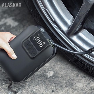 Alaskar รถยาง Inflator Fast Inflate ไฟฟ้าไร้สายปั๊มลมแบบพกพาพร้อมเครื่องวัดความดันสำหรับ SUV รถจักรยานยนต์ไฟฟ้าจักรยาน