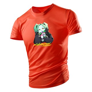 Cyberpunk Edgerunners Anime Character 2D Print T-Shirt Mens Summer Plus Size Round Neck Short Sleeve Harajuku Tren_12