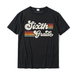 Lyzh เสื้อยืดผ้าฝ้าย พิมพ์ลาย Sixth Grade Teacher Back To School สไตล์เรโทร สําหรับผู้ชาย