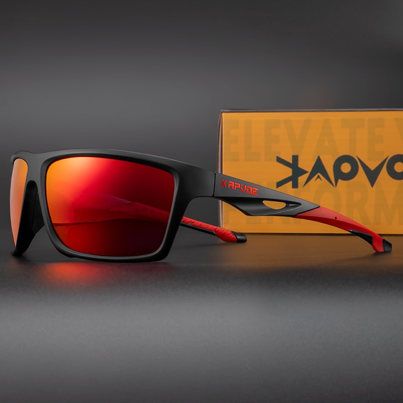 Kapvoe แว่นตากันแดด เลนส์โพลาไรซ์ UV400 1 เลนส์ สําหรับขี่จักรยานกลางแจ้ง ทุกเพศ