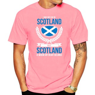 [COD]เสื้อยืด ผ้าฝ้าย พิมพ์ลาย My Heart Belongs To Scotland Country Love แฟชั่นยอดนิยมS-5XL