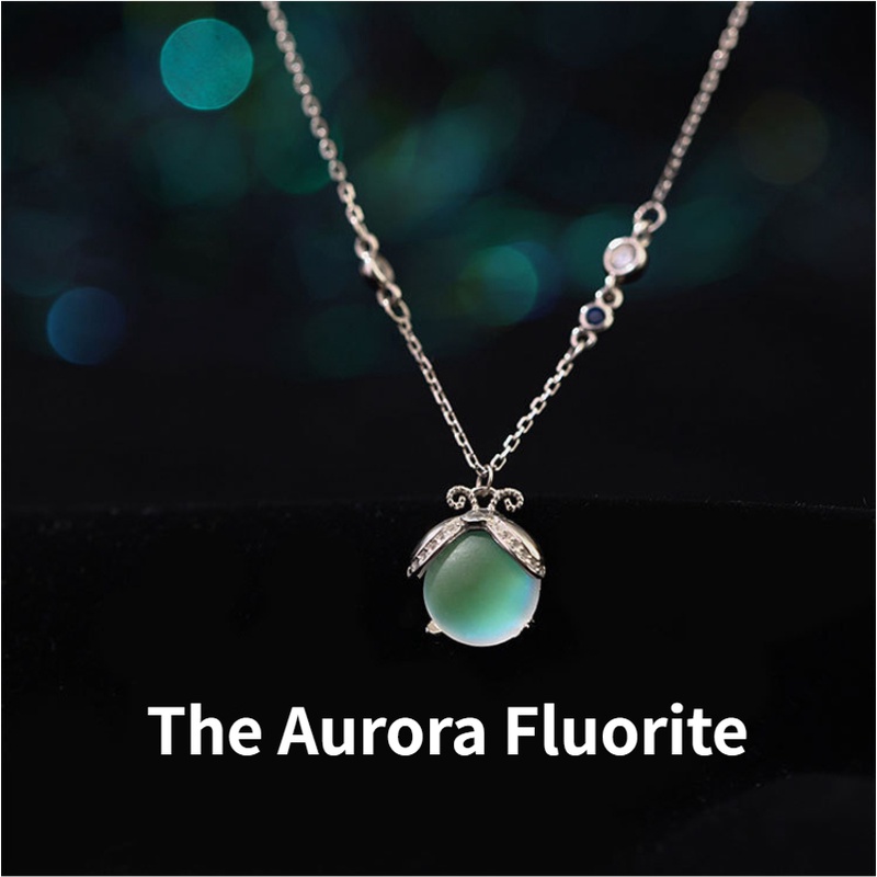 Aurora สร้อยคอโซ่ จี้หิ่งห้อย รูปแมลง พราว เรียบง่าย ของขวัญมีสไตล์