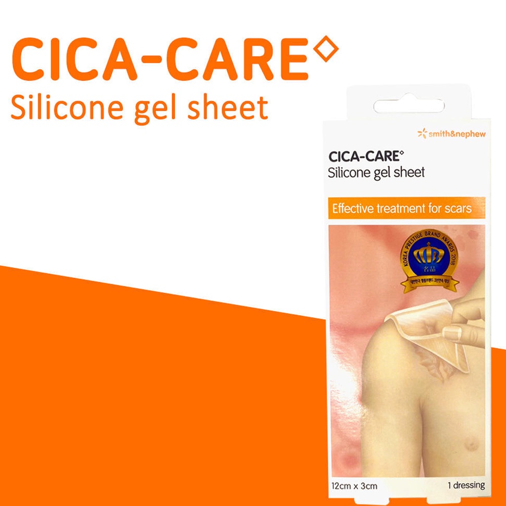 Smith & Nephew Cica Care แผ่นเจลซิลิโคน รักษาแผลเป็น มีประสิทธิภาพ 12x3 ซม.