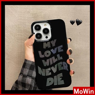 Mowin - เข้ากันได้สำหรับ เคสไอโฟน เคสไอโฟน11 เคส iphone 11 สำหรับ iPhone 14 Pro Max เคส iPhone สีดำเงา TPU เคสอ่อนกันกระแทกป้องกันกล้อง Gradient Simple Letters เข้ากันได้กับ iPhone 13 Pro max 12 Pro Max 11 xr xs max 7Plus