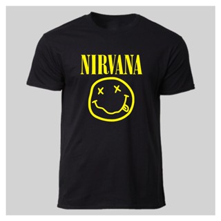 เสื้อสาวอวบ - เสื้อยืดวง ASM NIRVANA สําหรับผู้ชายสําหรับผู้หญิง เสื้อยืด (สีดํา, สีฟ้า, สีขาว, สีเ