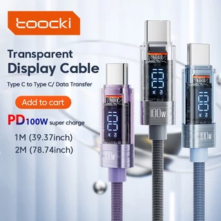 Toocki 100W สายเคเบิล Type C เป็น Type C PD 3.0 QC 4.0 ชาร์จเร็ว USB C เป็น USB C สําหรับ Xiaomi Samsung Type C สายเคเบิล