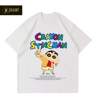 Tshirt SHINCHAN Men MIND WHITE BLACK T-Shirt ANIME CRAYON SHINCHAN RAP TEE VINTAGE OVERSIZE Children And Adult Cart_12