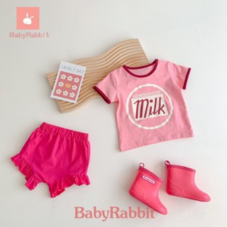 [BabyRabbit] ชุดสูท แฟชั่นฤดูร้อน สไตล์เกาหลี สีชมพู สําหรับเด็กผู้หญิง อายุ 1-4 ปี 2023 2 ชิ้น