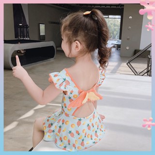 Girls swimsuit 2022 new summer clothes baby girls one-piece swimsuit 3-year-old 4 girls summer Western style childrens swimsuit