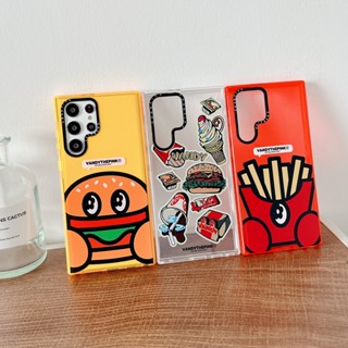 Casetify เคสโทรศัพท์มือถือแบบนิ่ม TPU ใส กันกระแทก ลายเฟรนช์ฟรายส์ แฮมเบอร์เกอร์ สําหรับ Samsung Galaxy S20 Plus S21 Ultra S22 S23