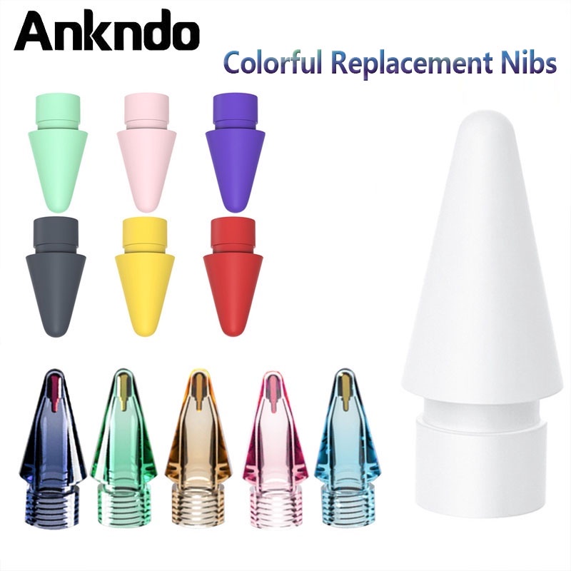 Ankndo ปลายดินสอใส แบบเปลี่ยน สําหรับ i/Pad Pencil 1/2 1St 2nd Generation หัวปากกาเปลี่ยนสี