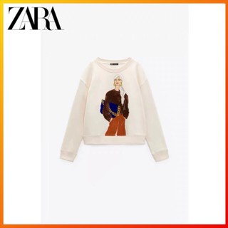 Zara เสื้อกันหนาว พิมพ์ลาย แฟชั่นฤดูหนาว สําหรับเด็กผู้หญิง