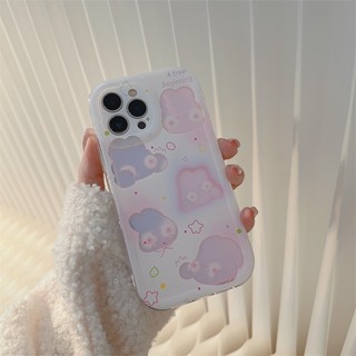 เคสโทรศัพท์มือถือแบบใส ลายการ์ตูนกระต่ายน่ารัก สีชมพู สําหรับ iPhone 13 12 PROMAX XS 13 PROPHONE 14 78 PLUS 11