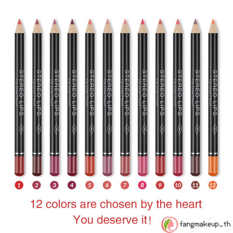 ลิปสติก ลิปไลเนอร์ ดินสอ VIBELY Matte Velvet Lipliner ชุดดินสอเขียนขอบปาก เนื้อแมตต์ กันน้ํา ติดทนนาน 12 สี