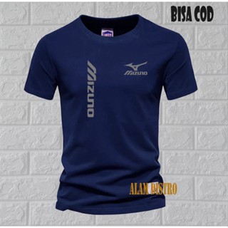 PRIA Pay On The Place For Mizuno Distro T-Shirts Left And Right Text Silver Premium Quality Short Sleeve T-Shirts_01