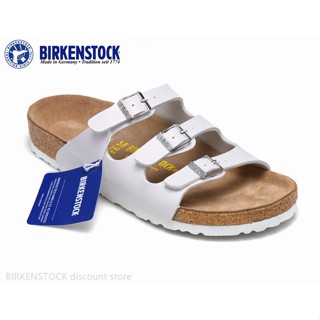 【ของแท้】Birkenstock Florida รองเท้าแตะลําลอง พื้นหลังสีขาวด้าน สําหรับผู้ชาย ผู้หญิง 34-46