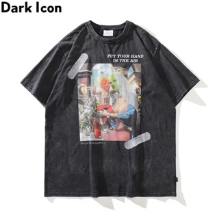 เสื้อยืด ผ้าฝ้าย พิมพ์ลาย Dark Icon No Hand Feeling สไตล์ฮิปฮอป เหมาะกับฤดูร้อน สําหรับผู้ชาย 2022_04