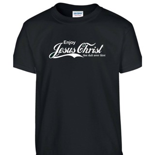 Qiuy5 [พร้อมส่ง] เสื้อยืดผ้าฝ้าย 100% พิมพ์ลาย Enjoy Jesus โอเวอร์ไซซ์ ของขวัญคริสต์มาส สําหรับผู้ชาย XS-6XL 2 ชิ้น