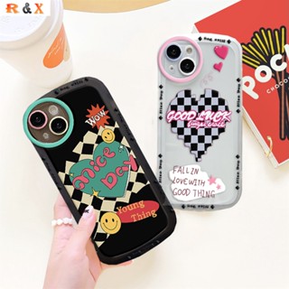 เคสโทรศัพท์มือถือแบบนิ่ม ใส กันกระแทก ลายกราฟฟิตี้ Nice Day Love Heart แฟชั่น สําหรับ iPhone 11 Pro MAX 12 14 13 XR XS MAX 6 6S 7 8 Plus R&amp;X