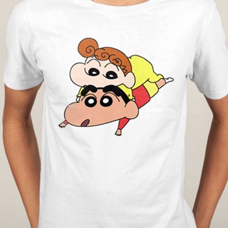 Crayon Shin chan Japanese manga Nohara Misae Himawari Masao Short Sleeve T-shirt shirt O-Neck Men Fashion cotton Ca_12