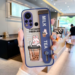 เคสโทรศัพท์มือถือ เนื้อแมตต์ กันรอยกล้อง พร้อมสายคล้องมือ สําหรับ Infinix Hot 11S NFC Animals