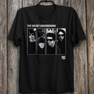 [พร้อมส่ง] เสื้อยืด ผ้ากํามะหยี่ ลาย The Velvet Underground Lou Reed John Cale Sterling Morrison Moe Tucker สไตล์สร้างสร