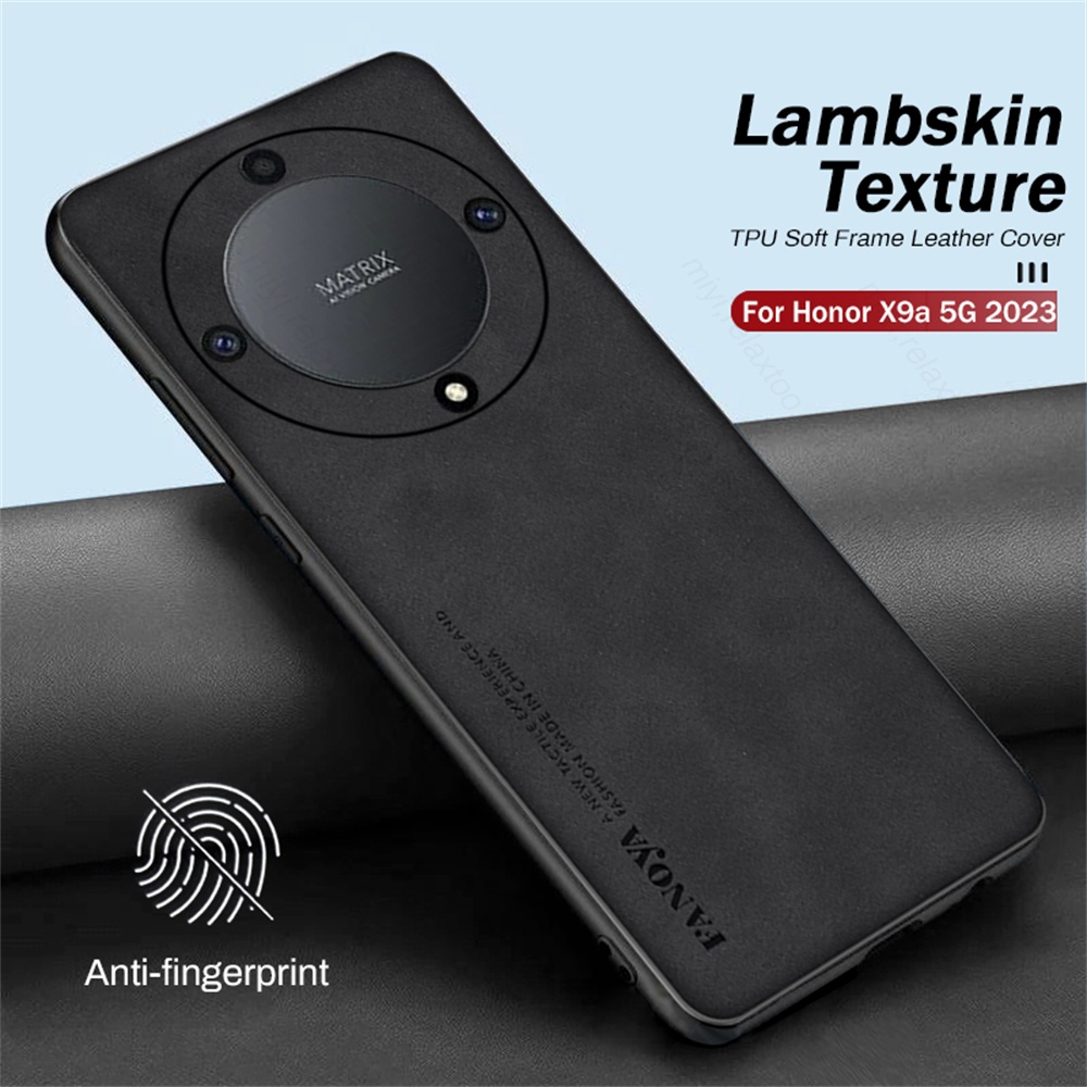 Honor X9d สําหรับ Huawei Honor X9D X9a 5G X9 A HonorX9a HonorX9d 5G ปลอกหรูหราหนังแกะหนังเคสโทรศัพท์ Ultra Thin Soft TPU ซิลิโคนกันชนกันกระแทกปกหลัง