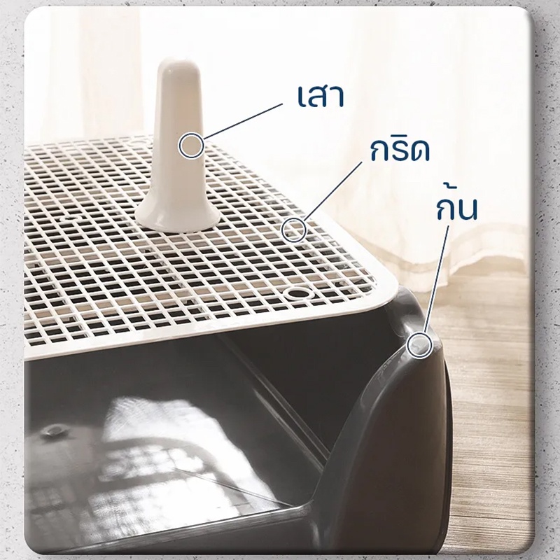 ห้องน้ำสุนัข ถาดรองฉี่สุนัข ถาดรองฉี่สัตว์เลี้ยง ถาดฉี่หมามีเสา ห้องน้ำหมาขอบสี่เหลี่ยม ห้องน้ำสุนัข ถาดฉี่สุนัข ราคา ถูกที่สุด โปรบีเคเค แกลเลอรีภาพที่ 4