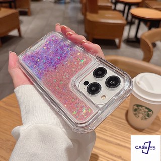 【กลิตเตอร์ไล่โทนสีสองสี】เคสโทรศัพท์มือถือ กันกระแทก ไล่โทนสีชมพู สําหรับ iPhone 14 13 12 11 Pro MAX XS MAX XR 7+8 Plus 2-in-1