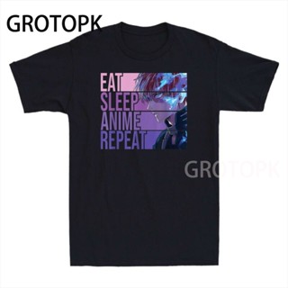 My Hero Academia Todoroki Eat Sleep Anime Repeat Funny Mens T Shirt Cotton Tee_04