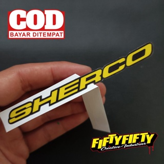 สติกเกอร์ พิมพ์ลาย SHERCO เคลือบเงา สําหรับติดตกแต่งหมวกกันน็อค รถจักรยานยนต์ รถยนต์