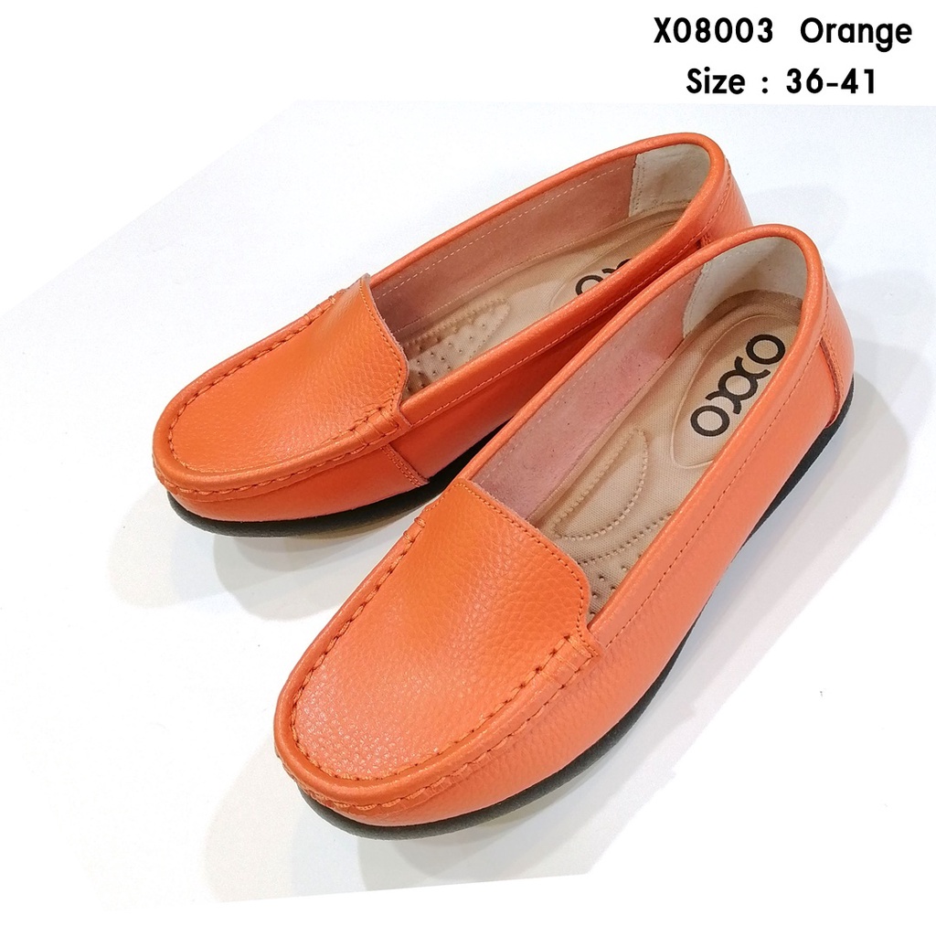 OXXO  รองเท้าเพื่อสุขภาพหนังวัวแท้  พี้นแบน หนังนิ่ม พี้นยางสั่งทำพิเศษ ใส่สบาย มีถึงไซส์41 X08003