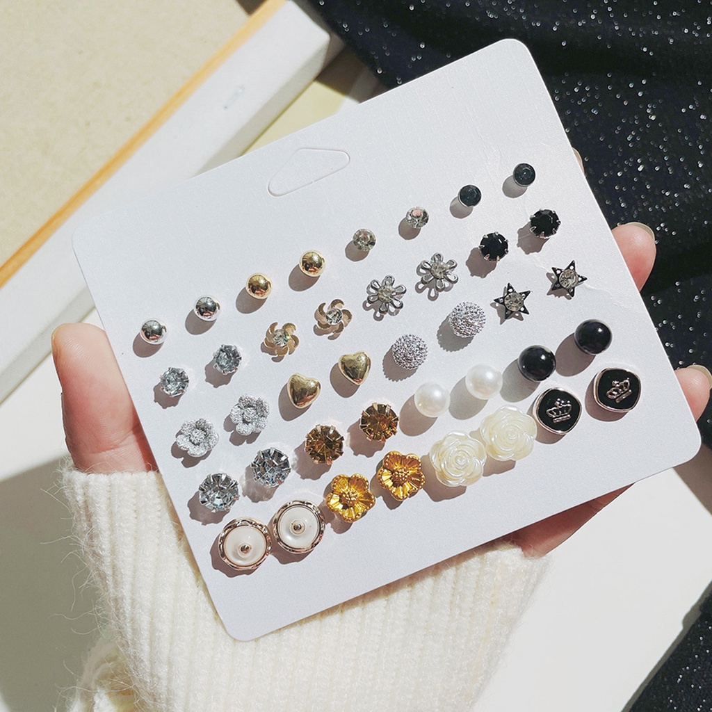 [LK] 12 คู่ ผู้หญิง ต่างหูสตั๊ด รูปร่างลูกบอล สไตล์เกาหลี เครื่องประดับเรขาคณิต ไข่มุกเทียม ห้อย ต่างหู เครื่องประดับ ของขวัญ