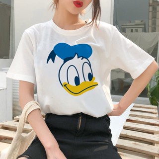 Donald Duck Cute Tshirts Women Cartooned Disney Brand T Shirt Summer Short Sleeve_03