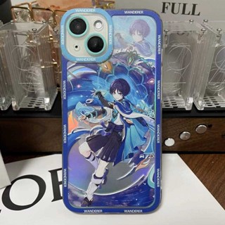 Compatible with iPhone 11 Apple 14 Cool Genshin Impact Kunikuzushi/Balladeer/Scaramouche/Wanderer Angel Eyes Clear Full Wrap Laser Phone Case Drop Proof Soft Case เคสโทรศัพท์มือถือแบบนิ่ม ใส กันกระแทก ลาย